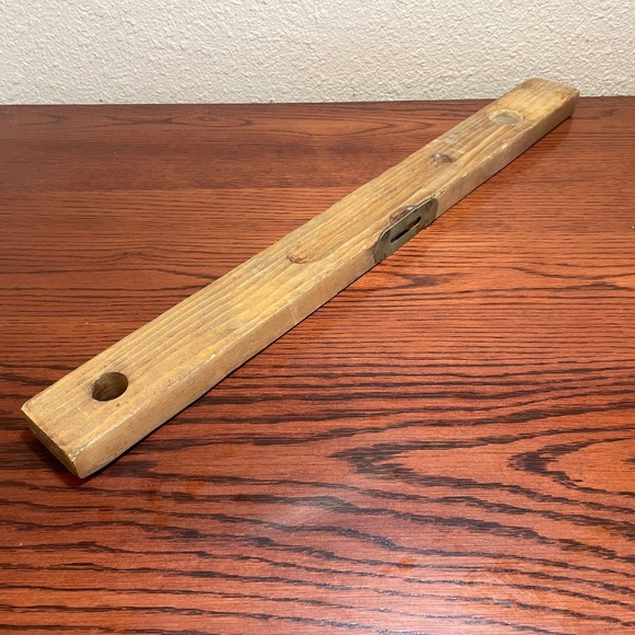Antique Wood Level Rustic Farmhouse Tool Decor Vintage Carpentry Bubble Level - Picture 14 of 16